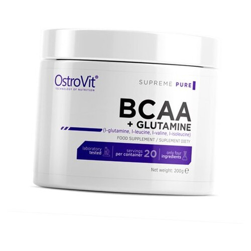 Амінокислота BCAA OstroVit BCAA + Glutamine 200 грам фото №2