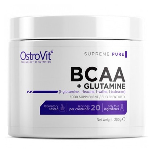 Амінокислота BCAA OstroVit BCAA + Glutamine 200 грам фото №1