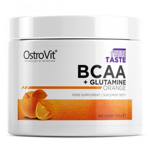 Амінокислота BCAA OstroVit BCAA + Glutamine 200 г - апельсин фото №1