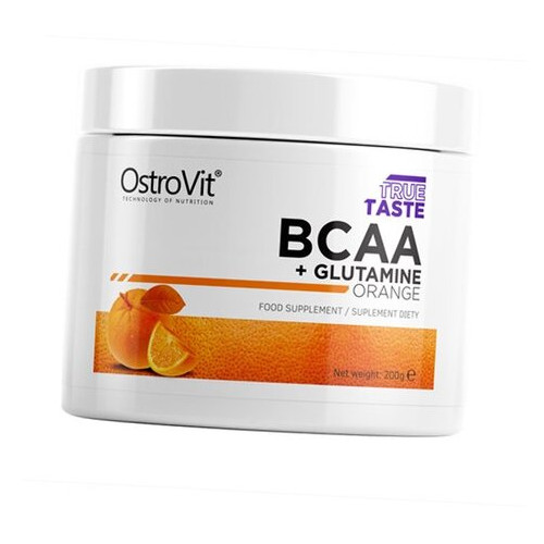 Амінокислота BCAA OstroVit BCAA + Glutamine 200 г - апельсин фото №2