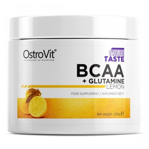 Амінокислота BCAA OstroVit BCAA + Glutamine 200 г - лимон фото №1