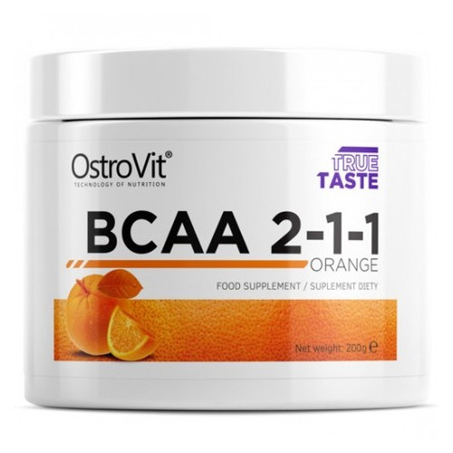 Амінокислота BCAA OstroVit BCAA 2-1-1 200 г - апельсин фото №1