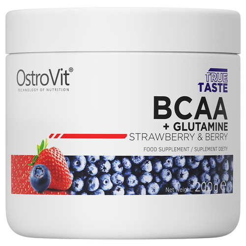 Амінокислоти OstroVit BCAA Glutamine 200 г полуниці-чорниці фото №1