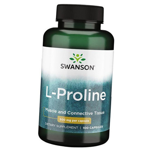 Амінокислота Swanson L-Proline 500 mg 100 капсул фото №1