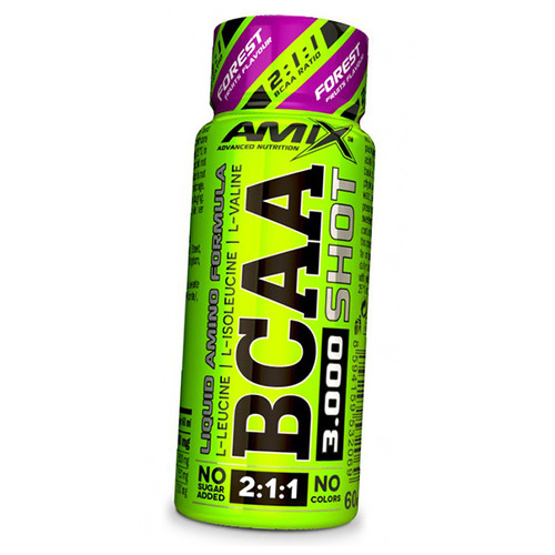 Жидкие BCAA для роста мышц Amix Nutrition BCAA Shot 3000 60мл Лесные фрукты (28134005) фото №1