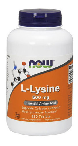 Амінокислота NOW L-Lysine 500 mg Tablets 250 таб Без смаку фото №1