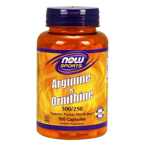 Амінокислота NOW Arginine Ornithine 100 капсул фото №1
