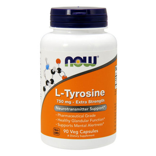Амінокислота NOW L-Tyrosine 750 mg 90 капсул Без смаку фото №1