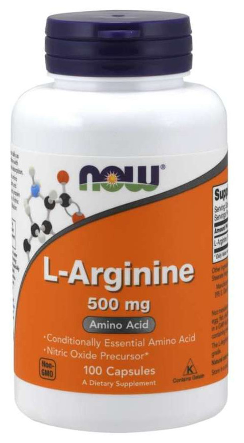 Амінокислота NOW L-Arginine 500 mg Capsules 100 капсул (4384302605) фото №1