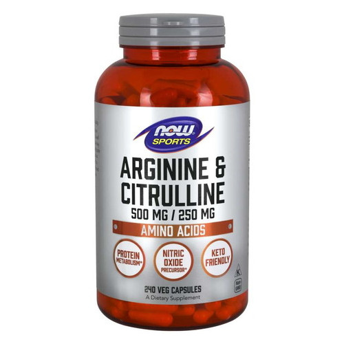 Arginine NOW Sports Arginine Citrulline 240 овочевих капсул (CN5427) фото №1