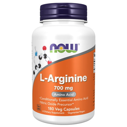 Аргінін NOW L-аргінін 700 мг 180 овочевих капсул фото №1
