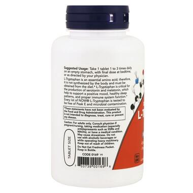 Амінокислоти NOW L-Tryptophan 1000 mg 60 tabs фото №3