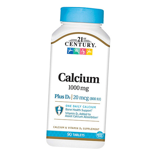 Вітаміни 21st Century Calcium 1000 D3 90 таблеток (36440043) фото №1
