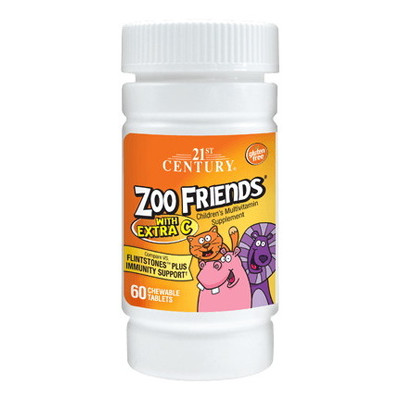 Вітаміни та мінерали 21st Century Zoo Friends with Extra C 60 жувальних таблеток фото №1