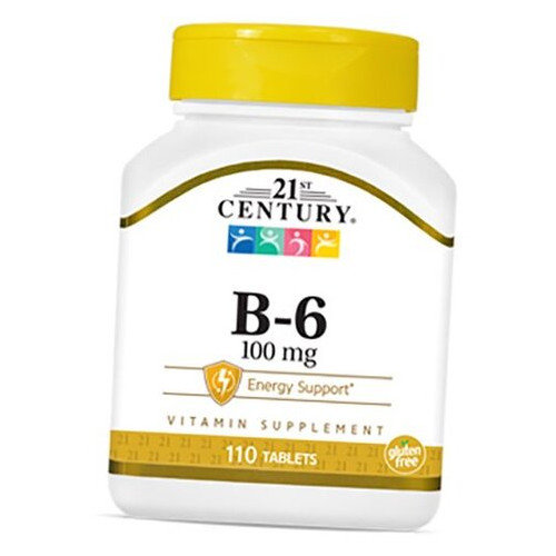 Вітамін B6 21st Century Піридоксин Vitamin B-6 100 110таб (36440058) фото №1