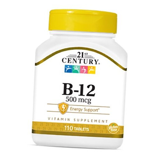 Вітамін В12 21st Century Ціанокобаламін Vitamin B-12 500 110таб (36440057) фото №1