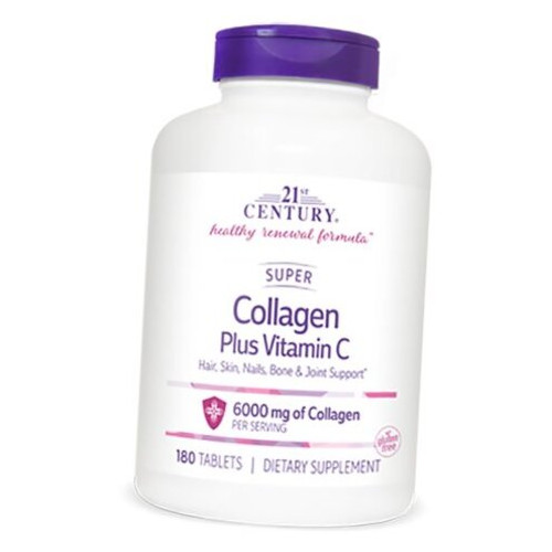 Гідролізований колаген із вітаміном С 21st Century Super Collagen Plus Vitamin C 180таб (68440002) фото №1
