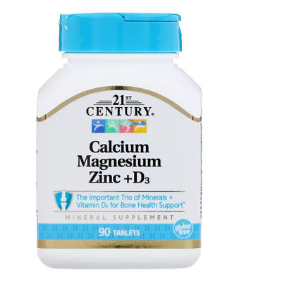 Вітамін 21st Century Кальцій магній цинк D3 90 таблеток (CEN22263) фото №1