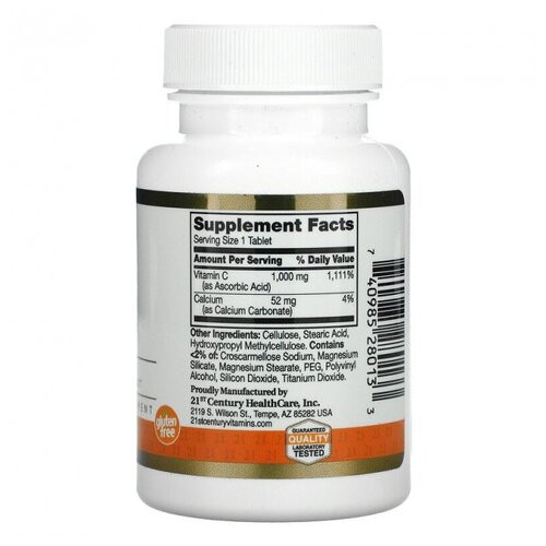 Вітамін С 21st Century Vitamin C 1000 мг 60 таблеток фото №2