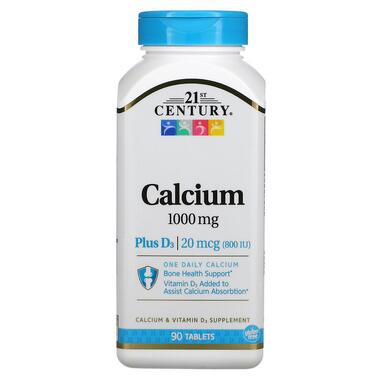 Вітаміни та мінерали 21st Century Calcium Plus D3 90 таблеток  фото №1