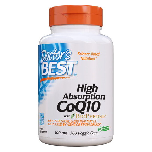 Вітаміни та мінерали Doctor's Best CoQ10 with BioPerine 100 mg 360 вегакапсул фото №1