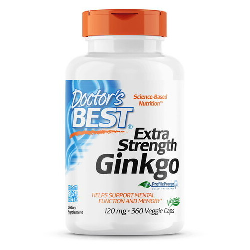 Вітаміни та мінерали Doctor's Best Extra Strength Ginkgo 120 mg 360 вегакапсул фото №1