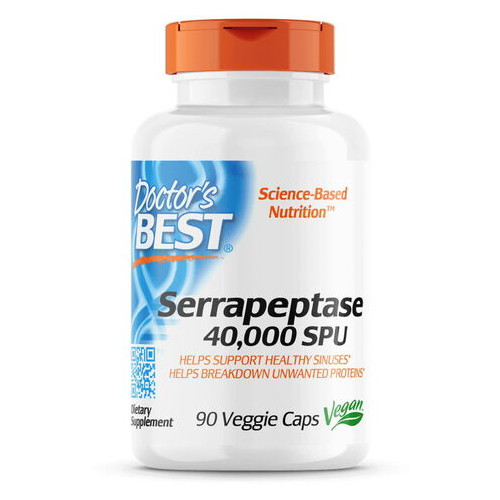 Вітаміни та мінерали Doctor's Best Serrapeptase 40000 SPU 90 капсул фото №1