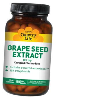 Вітаміни Country Life Grape Seed Extract 100 50 вегкапсул (71124008) фото №1