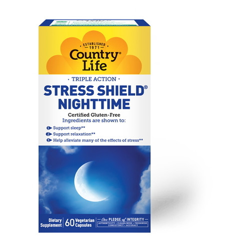 Вітаміни та мінерали Country Life Stress Shield Nighttime 60 капсул фото №1