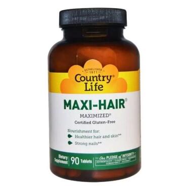 Витаминно-минеральный комплекс Country Life Комплекс для Роста и Укрепления Волосс, Maxi-Hair, 90 Таблет (CLF-05029) фото №2