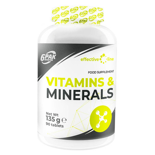 Вітаміни 6PAK Nutrition Vitamins Minerals 90 таблеток фото №1
