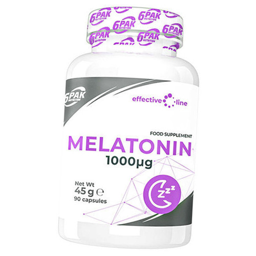 Мелатонін для сну 6Pak Melatonin 1000 90капс (72350002) фото №1