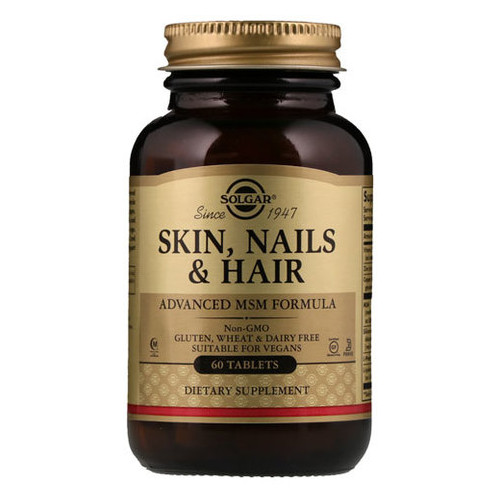 Вітаміни Solgar Skin Nails & Hair 60 таб Без смаку фото №1