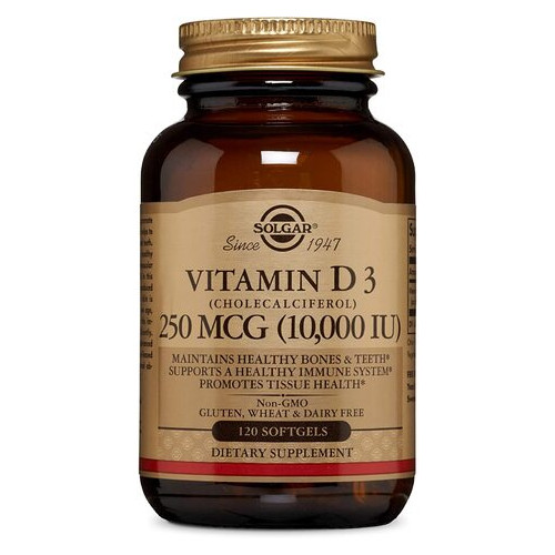 Вітаміни Solgar Vitamin D3 250 mcg (10,000 IU) 120 капсул (4384302813) фото №1