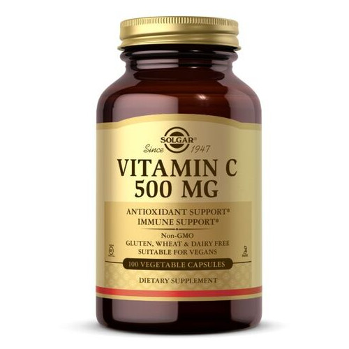 Вітаміни та мінерали Solgar Vitamin C 500 mg 100 вегакапсул фото №1