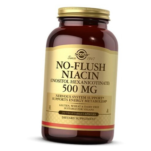 Ніацин Solgar не викликає почервоніння No-Flush Niacin 500 250вегкапс (36313192) фото №1