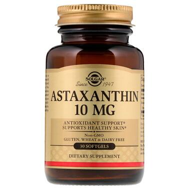 Астаксантин Solgar (Astaxanthin) 10 мг 30 м'яких гелевих капсул (SOL-36204) фото №1