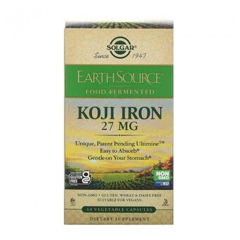 Залізо Solgar (EarthSource Food Fermented Koji Iron) 27 мг 60 вегетаріанських капсул (SOL-00535) фото №4