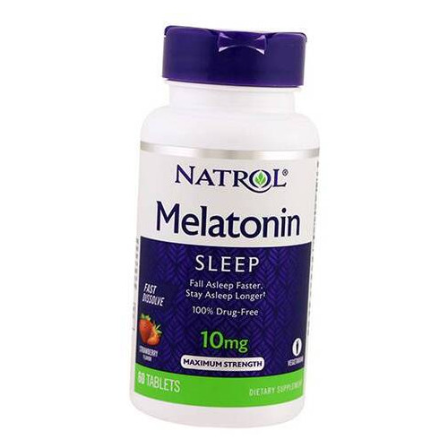 Вітаміни Natrol Melatonin Fast Dissolve 10 60вегтаб Полуниця (36358023) фото №3