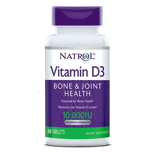 Вітаміни та мінерали Natrol Vitamin D3 10000 IU Maximum Strength 60 таблеток фото №1