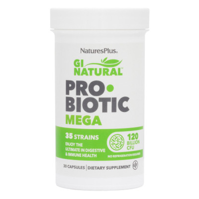 Вітамін Natures Plus Пробіотики Мега Probiotic Mega Nature's Plus 120 млрд КУО (NAP-43902) фото №1