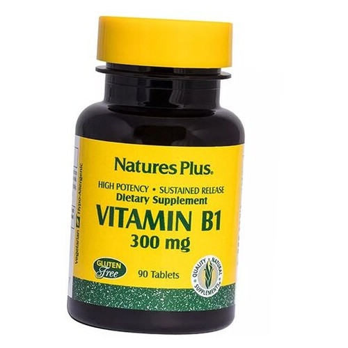 Тіамін Natures Plus із уповільненим вивільненням Vitamin B1 300 Sustained Release 90таб (36375171) фото №1