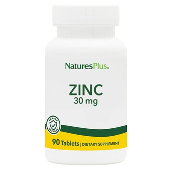 Вітамін Natures Plus Zinc 30 mg 90 таблеток фото №1