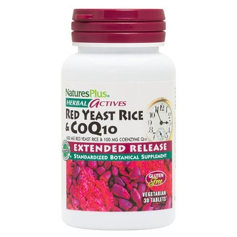 Вітамін Natures Plus Herbal Actives Red Yeast Rice CoQ10 30 таблеток фото №1