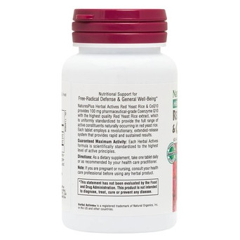 Вітамін Natures Plus Herbal Actives Red Yeast Rice CoQ10 30 таблеток фото №3