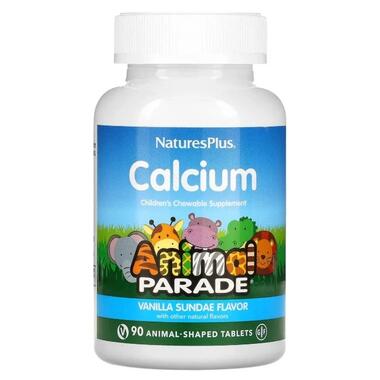 Вітаміни та мінерали Natures Plus Animal Parade Calcium chewable for children (90 animal-shaped tabs vanilla sundale) фото №1