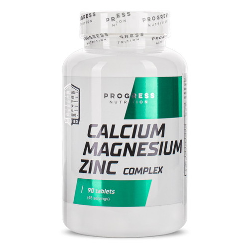 Вітаміни та мінерали Progress Nutrition Calcium Magnesium Zinc 90 таблеток фото №1