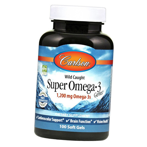Omega Carlson Labs Super Omega-3 1200 100 гелевих капсул (67353019) фото №1