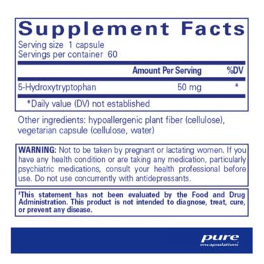 Гідрокситриптофан Pure Encapsulations (5-HTP Hydroxytryptophan) 50 мг 60 капсул (PE-00153) фото №2