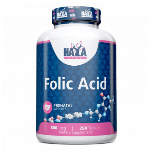 Вітамін Haya Labs Folic Acid 800 mcg 250 таблеток фото №1